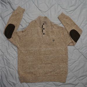 Chaps Men’s XL Brown Knit Sweater w/ Elbow Patches